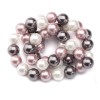 Natural mother-of-pearl beads, grey-white-rose, 8mm, +/-48pcs