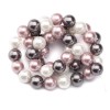 Perles rondes nacrées gris/blanc/rose, 8mm, +/-48pcs