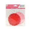 Lace paper, white/red/rose