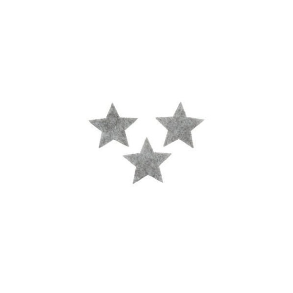 Felt stars grey 2.5cm, 15 pcs