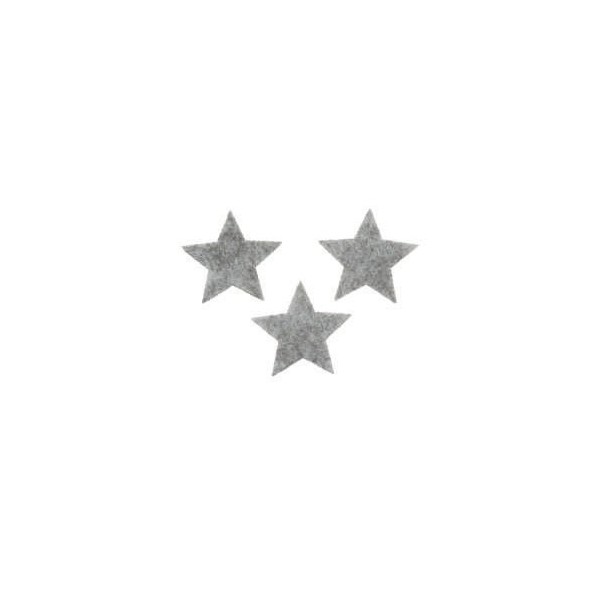 Filz Sterne grau 2.5cm, 15 Stk
