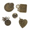 Charms Steampunk bronce, 23-50mm, 5 pz