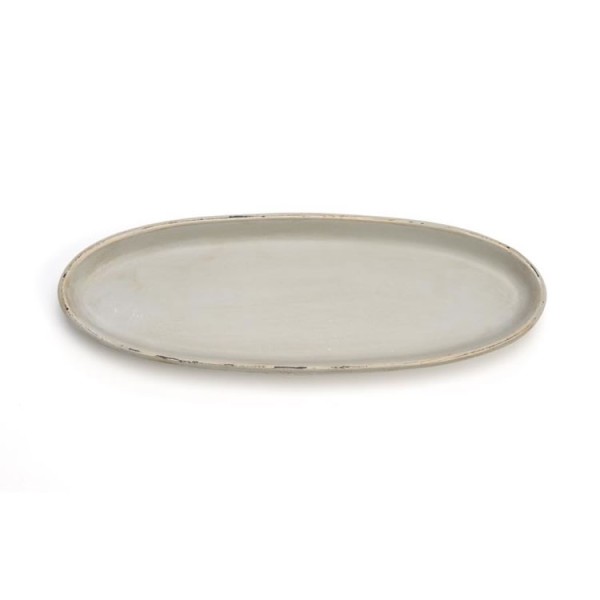 Plato de servir de madera, 39x14cm, gris claro