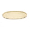 Plato de servir de madera, 39x14cm, color crema