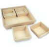 Wooden Tray with 4 boxes