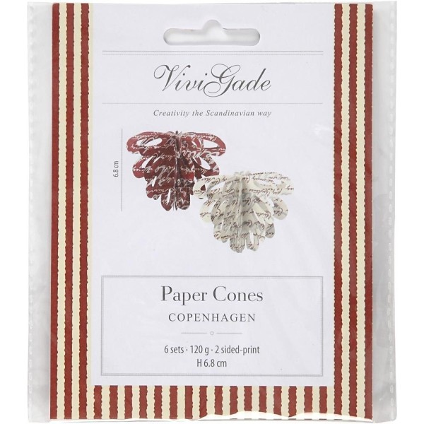 Paper Cones, H: 6.8 cm, 120 g, 6pcs