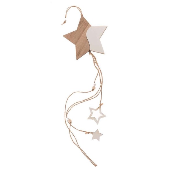 Guirlande étoiles en bois MDF 55cm