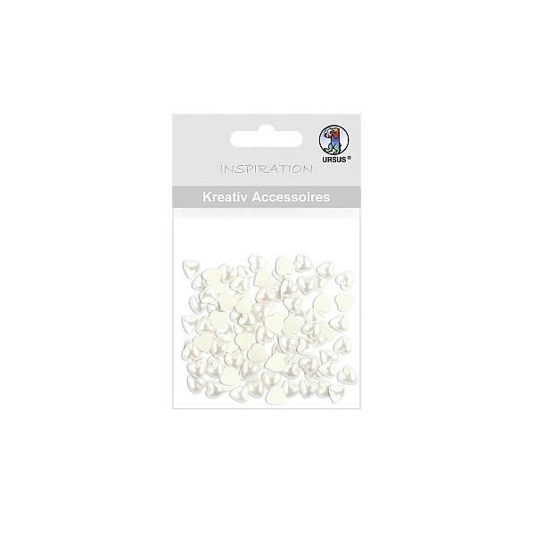 Ursus - Demi-perles coeur 8mm, 50 pcs, nacre