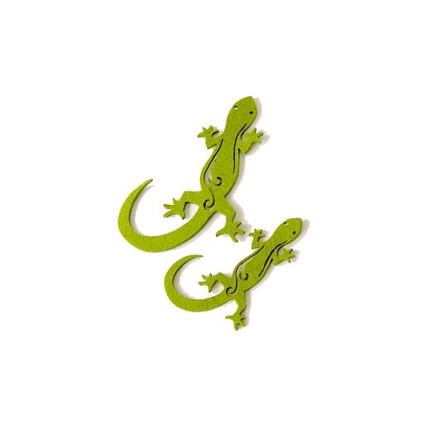 Salamandras de fieltro, verde, 8 pzas