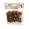 Bobines en bois foncé, assortiment, 24 pcs