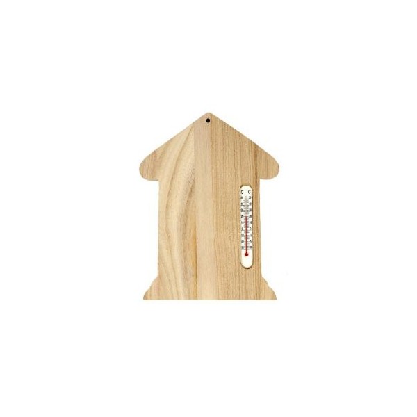 Maison en bois thermomètre 23.5x16.5cm