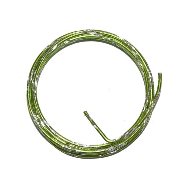 Zweifarbig Alu-Draht Ø 2mm/2m, grün/silber