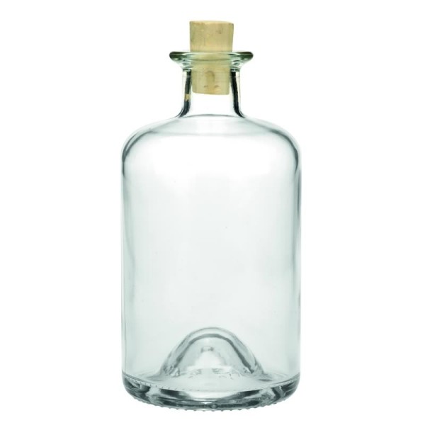 Botella de vidrio con tapón 500ml, 16x8cm