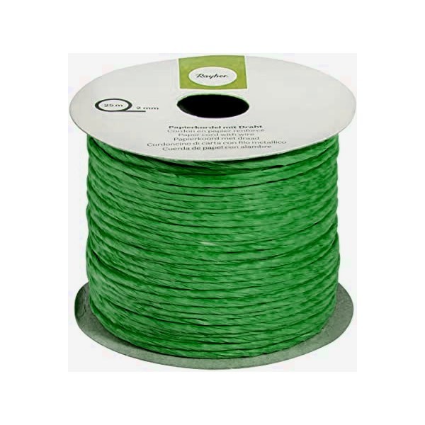 Ficelle de papier armée, 2mm/25m, vert