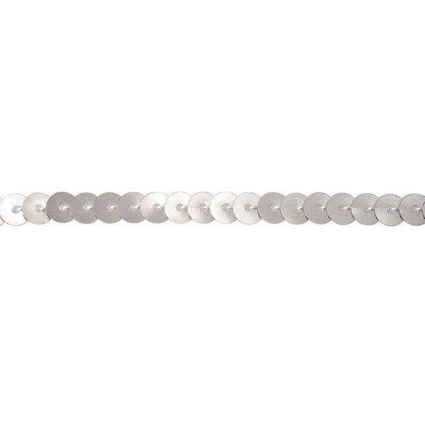 Ruban sequins, argent, 5m/0.6mm