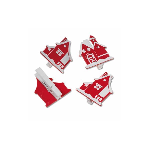 Christmas clip, red-white, house