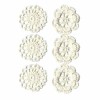 Crochet Flowers white, 4cm, 6 pcs