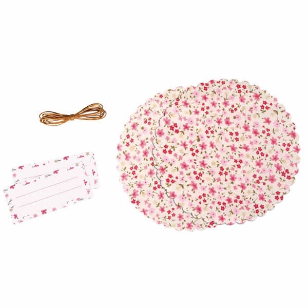 Kit déco pour pot confiture, tissu à fleurs