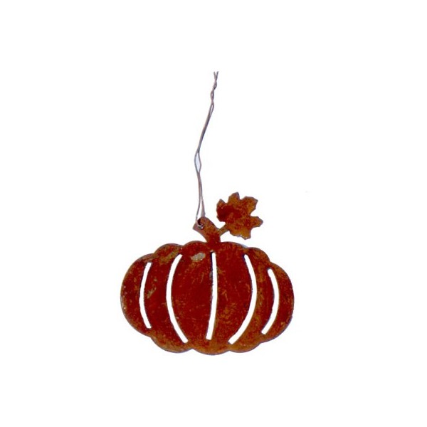 Decoration metalo calabaza, 6.5cm, 4 pzas