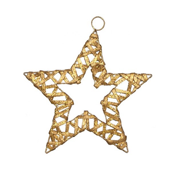 Estrella de metal 25cm, oro