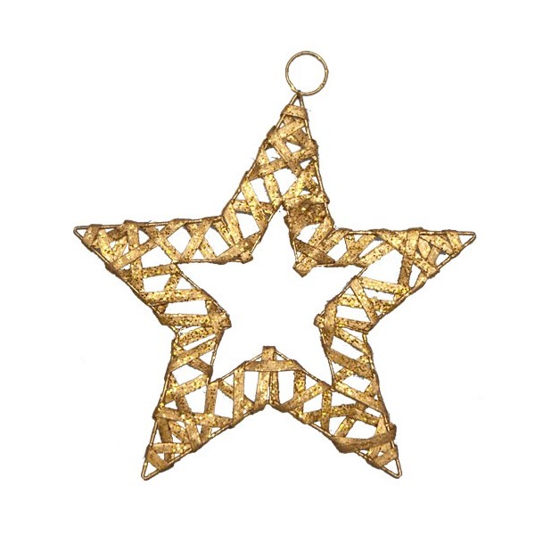 Wire star 25cm gold