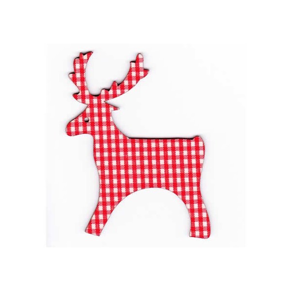 Reindeers red checked, 8cm, 4 pcs