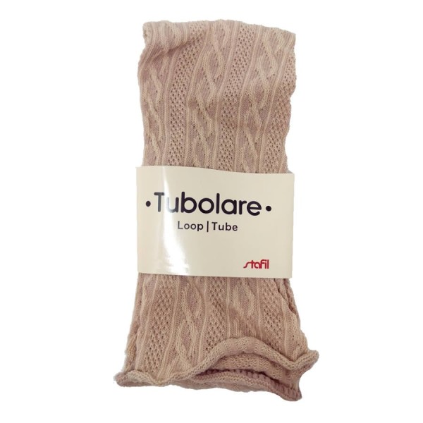 Cotton stretch tube knit look, 100x8cm, beige
