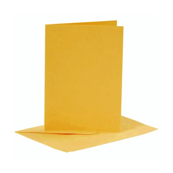 Set 10 cards and envelopes, golded yellow