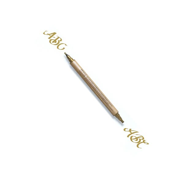 Kalligraphie-Stift Pinsel-und Doppellinie, gold