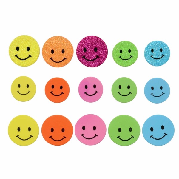 Moosgummi Stickers Smileys, 30 Stk