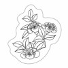 Mini tampon transparent fleur chinoise 45x40mm