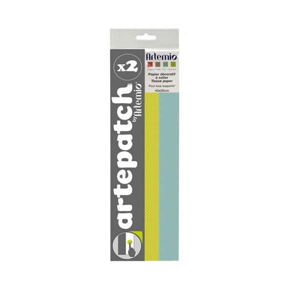 Papier Artepatch Pure vert+bleu, 2 feuilles