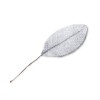 Magnolia leaf, silver-glitter, 11cm, 6 pcs