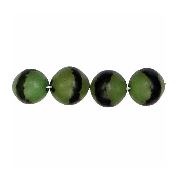 Palm nut beads 12mm, green, +/-34 pcs