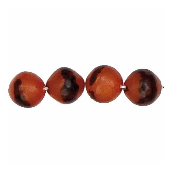 Palm nut beads 12mm, light brown, +/-34 pcs