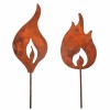 Metall Flammen zum Stecken, rostfarbe, 5x13/15cm, 2 Stk