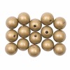 Bolas de madera perf., oro, 15mm, 15 pz