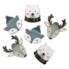 Wood shapes Bear, Fox, Deer - 3,8-5cm, 6 pcs