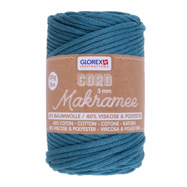 Macramé yarn, 3mm/250g, turquoise