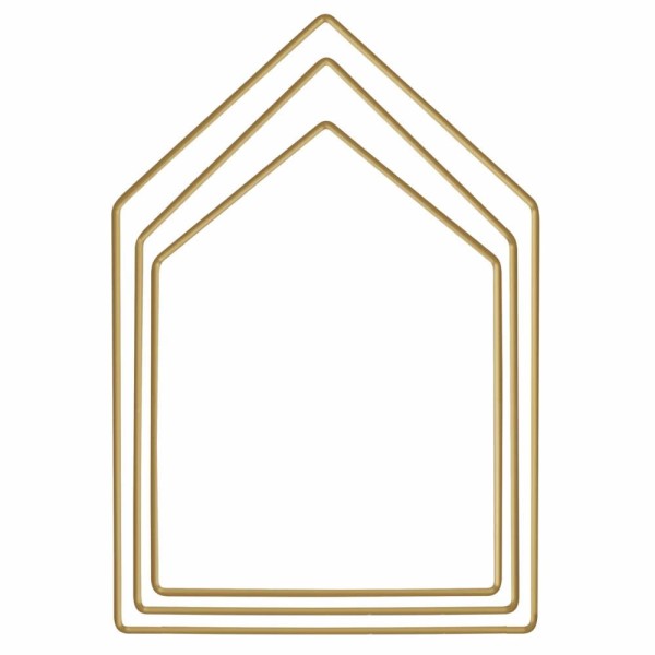 Casas de metal, oro, 3 pz