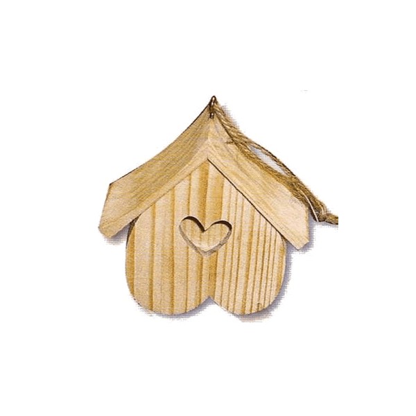 Tiny Wooden bird house 80x75x30mm