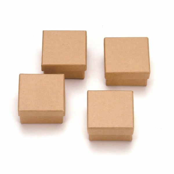 Set de 4 boîtes en carton, 6x6x3.5cm