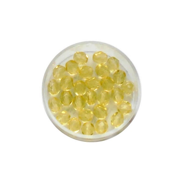 Bolas facetadas amarillo, 4mm, +/-44 pces
