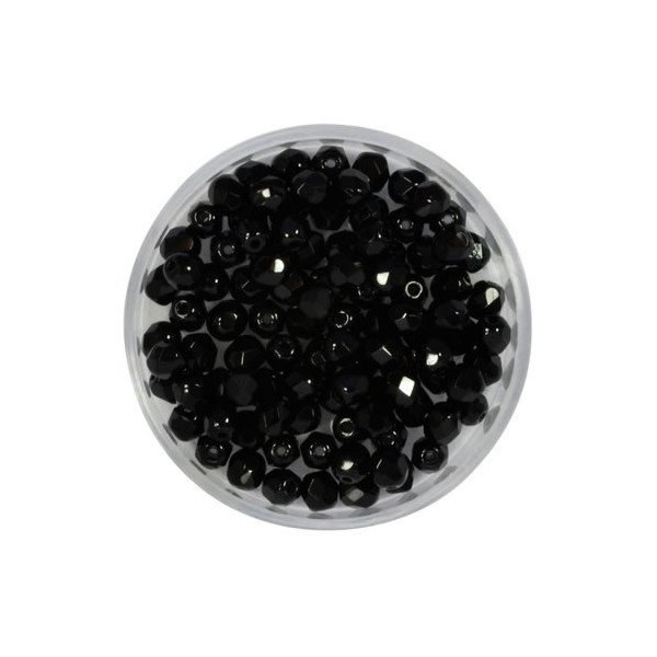 Bolas facetadas color negro, 4mm, +/-100 pz