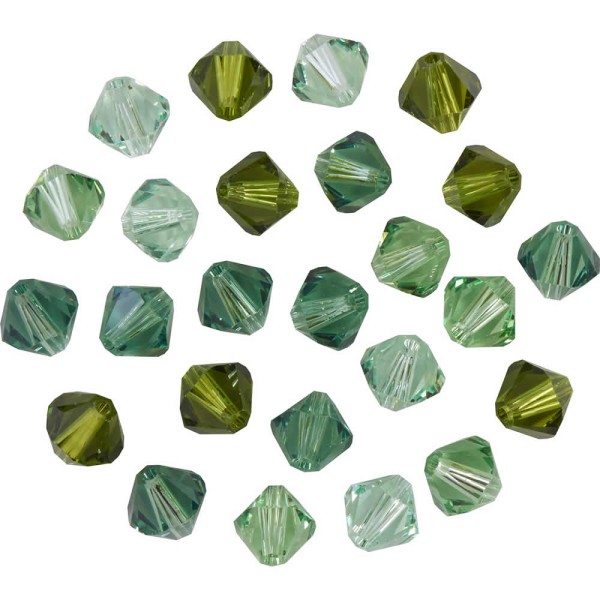 Swarovski beads, 6mm, green colours, 25 pces