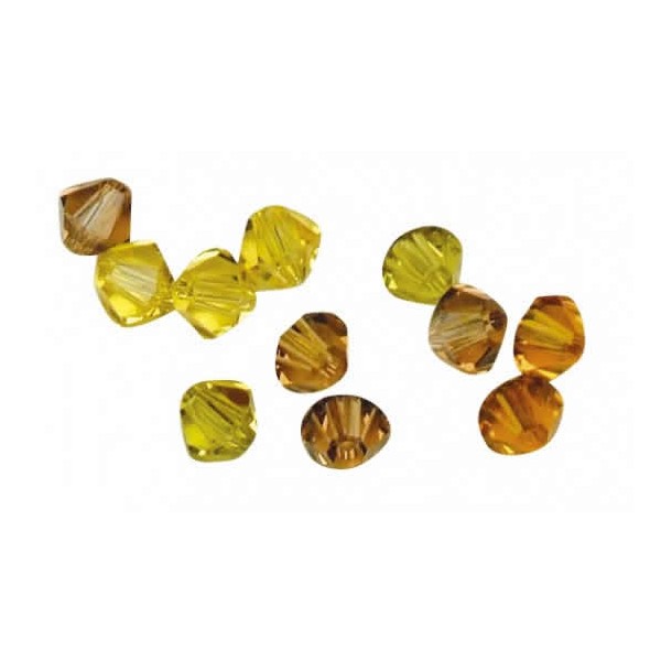 25 Tupies vidrio Swarovski tonos amarillo, 6mm