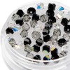 Swarovski 4mm, 50 pièces, tons noir-crystal