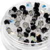 Swarovski beads, 4mm, black-cristal colours, 50 pcs