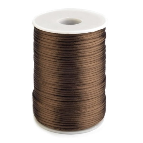 Cordon satin 5m/2mm brun