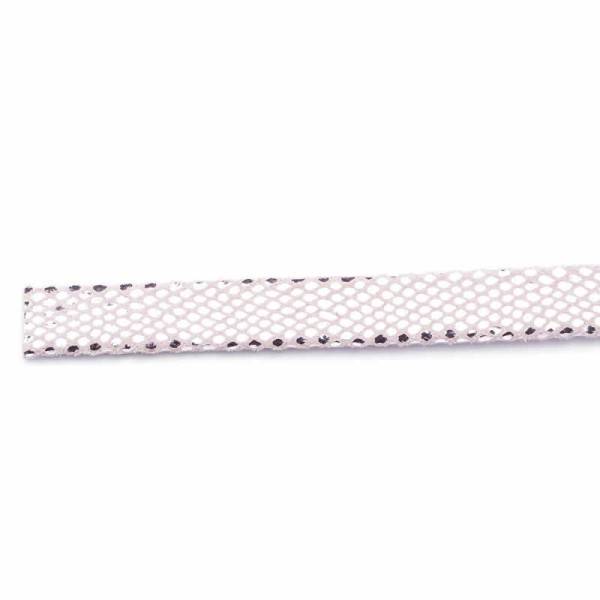 Cuir plat 10mm/20cm, reptile rose brillant